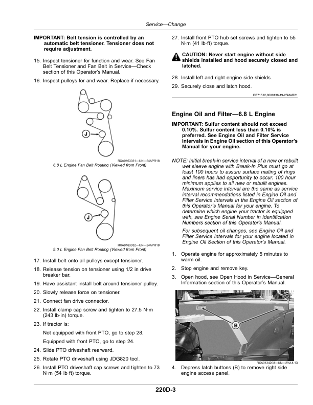 John Deere 7R Tractors (Serial No. 130001-) European Edition G2 Operator's Manual (OMTA28689) - Image 4