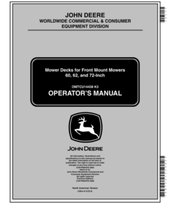John Deere Mower Decks for Front Mount Mowers 60, 62, 72-inch (North America) (010001-) Operator's Manual (OMTCU14438E)