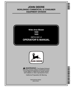 John Deere 1600, 1620 Wide Area Mower (North America) (010001-) Operator's Manual (OMTCU14531E)