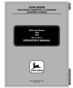 John Deere 1600 & 1620 Wide Area Mower (010001-) Operator's Manual (OMTCU14565)