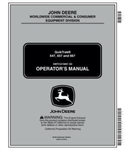 John Deere QuikTrak 647, 657, 667 Operator's Manual (OMTCU15691)