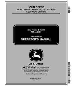 John Deere Mini-Frame ZTrak 717 & 727 (010001-) Operator's Manual (OMTCU15693)