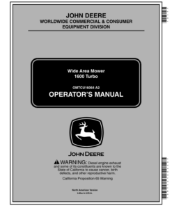 John Deere 1600 Wide Area Turbo Mowers (North America) (010001-030000) Operator's Manual (OMTCU16064E)