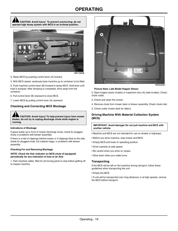 John Deere 1400, 1420, 1435, 1445, 1550, 1565 Material Collection System (MCS) 600 Liter High Dump (North America) (010001-) Operator's Manual (OMTCU16532E) - Image 2