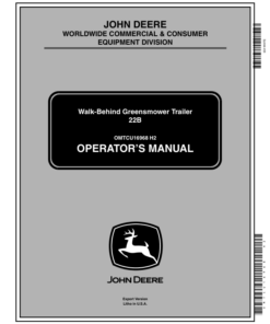 John Deere Walk-Behind Greensmower Trailer-22B Operator's Manual (OMTCU16968)