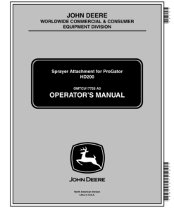 John Deere HD200 Sprayer Attachment North America (030001-035100) Operator's Manual (OMTCU17725)