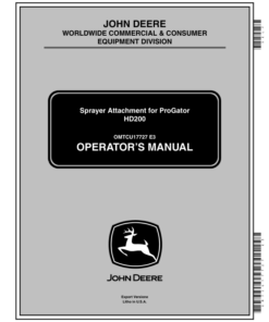 John Deere HD200 Sprayer Attachment Export Edition (030001-35100) Operator's Manual (OMTCU17727)