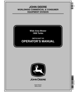 John Deere 1600 Wide Area Turbo Mowers Export Edition (030001-040000) Operator's Manual (OMTCU18477)