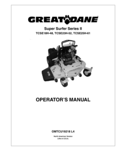 John Deere TCSE18H, TCSE23H, TCSE25H Super Surfer II (010001-) Operator's Manual (OMTCU19218)