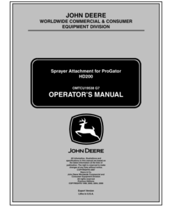 John Deere HD200 Sprayer Attachment Export Edition (035101-050000) Operator's Manual (OMTCU19538)