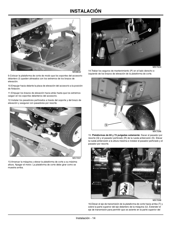 John Deere 60, 62, 72 In. Mower Decks for 1400/1500 Series Front Mowers Operator's Manual (OMTCU19612) - Image 2