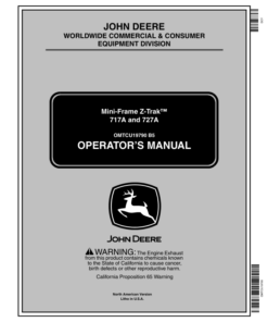 John Deere 717A, 727A Mini-Frame ZTrak Mowers (020001-) Operator's Manual (OMTCU19790)