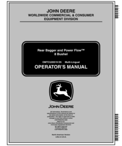 John Deere 8 Bushel Rear Bagger, Powerflow (010001-) Operator's Manual (OMTCU20519)