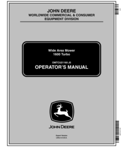 John Deere 1600 Wide Area Turbo Mowers (Series-II) Export Edition (050001-090000) Operator's Manual (OMTCU21160)