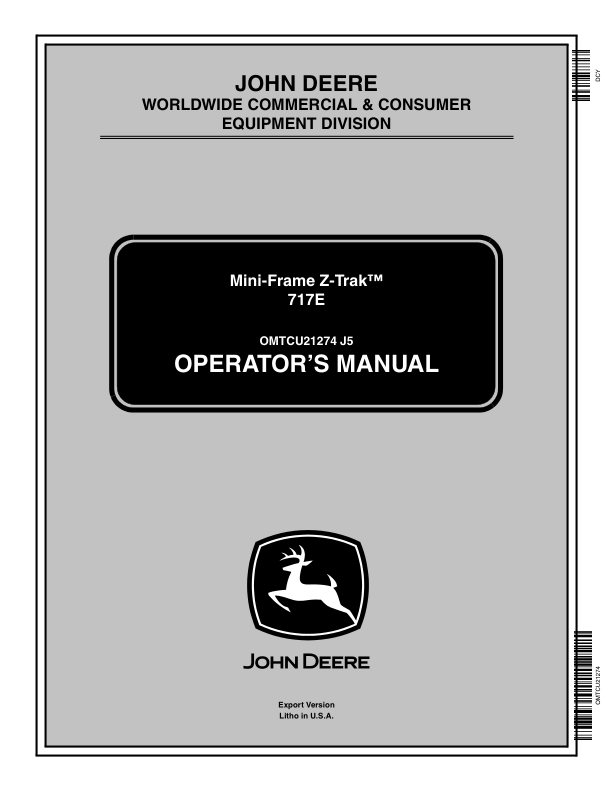 John Deere 717E Mini-Frame Ztrak Operator's Manual (OMTCU21274)