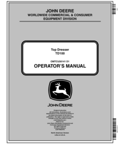 John Deere Top Dresser - TD100 (010001-) Operator's Manual (OMTCU30141)