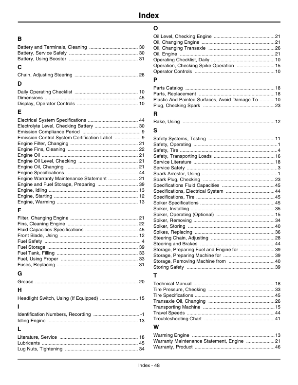 John Deere 1200A Bunker Rake (NA) Operator's Manual (OMTCU30901) - Image 3