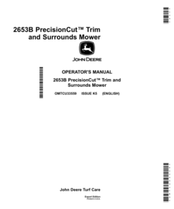 John Deere 2653B Trim & Surrounds Mower PrecisionCut Export Edition (080001-095000) Operator's Manual (OMTCU33559)