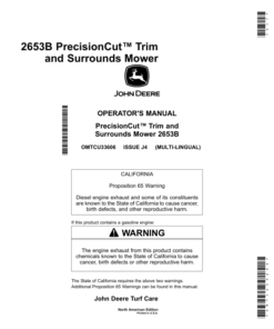 John Deere 2653B Trim & Surrounds Mower PrecisionCut (080001-095000) Operator's Manual (OMTCU33606)