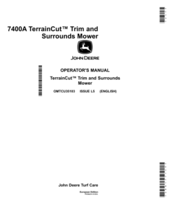 John Deere 7400A Trim & Surrounds Mower European Edition (010001- ) Operator's Manual (OMTCU35103)