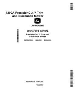 John Deere 7200A Trim & Surrounds Mowers Export Edition (010001-030000) Operator's Manual (OMTCU35169)
