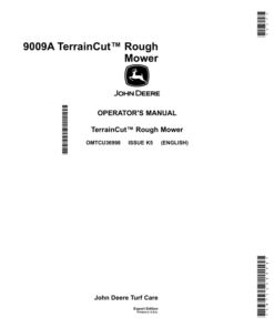 John Deere 9009A TerrainCut Rough MowerExport Edition (010001- ) Operator's Manual (OMTCU36998)