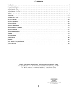 Alternative view of John Deere 1200H Bunker & Field Rake North America (080001-085000) Operator's Manual (OMTCU38880)