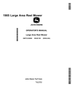 John Deere 1905 Large Reel Mower Export Edition (195001-195561) Operator's Manual (OMTCU38960)