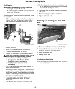 Alternative view of John Deere 180SL, 220SL & 260SL PrecisionCut Walk-Behind Greens Mowers North America (060001- )Order manual as OMTCU39933Only available as a Multi-Lingual documentEnglish / Spanish Operator's Manual (OMTCU39933)