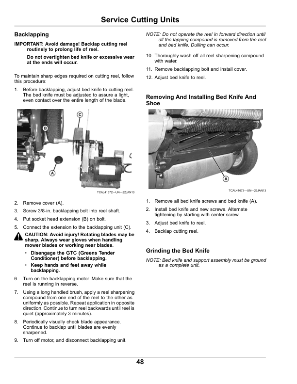 John Deere 180SL, 220SL & 260SL PrecisionCut Walk-Behind Greens Mowers North America (060001- )Order manual as OMTCU39933Only available as a Multi-Lingual documentEnglish / Spanish Operator's Manual (OMTCU39933) - Image 2