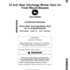 John Deere 72 Inch Rear Discharge Mower Deck for Front Mount Mowers (260001-) (North American) Operator's Manual (OMTCU40032)