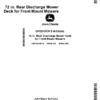 John Deere 72 in. Rear-Discharge Mower Deckfor Front Mount MowersExport Edition (260001-) Operator's Manual (OMTCU40034)