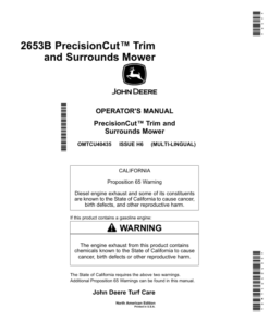 John Deere 2653B PrecisionCut Trim, Surrounds Mower (North American) Operator's Manual (OMTCU40435)