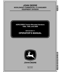 John Deere 1000, 1500 & 2000 Aercore Tractor-Mounted Aerators Operator's Manual (OMTCU51887)