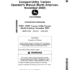 John Deere 1023E, 1025R Compact Utility Tractors (November 2020) Operator's Manual (OMTR117450)