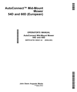 John Deere Mid-Mount Mower 54D and60D (European) Operator's Manual (OMTR122750)