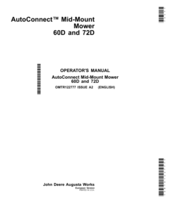 John Deere Mid-Mount Mower 60D, 72D (European Version) Operator's Manual (OMTR122777)