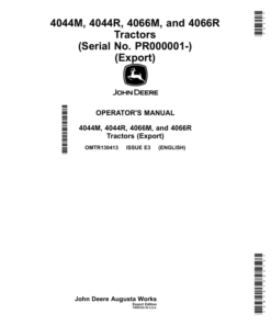 John Deere 4044M, 4044R, 4066M, 4066R Tractors (PR000001-) (Export Edition) Operator's Manual (OMTR130413)