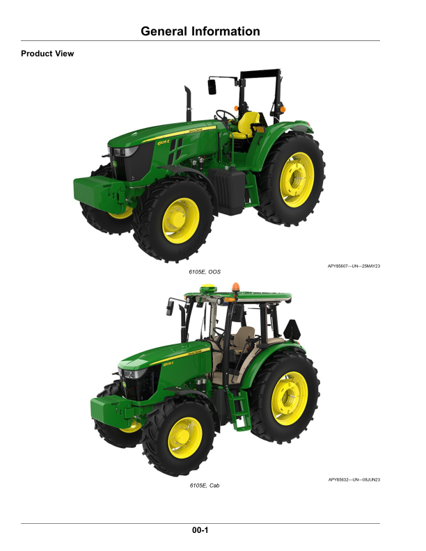 John Deere 6105E, 6120E Tier 0 Tractors, Operator´s Manual (Argentina) (Export Edition) Operator's Manual (OMTR134974) - Image 3