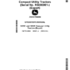 John Deere 3025E, 3038E Compact Utility Tractors (RS000001- (MY2025-) (Export) Operator's Manual (OMTR145980)