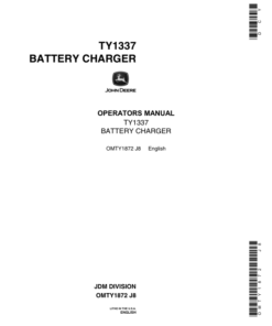 John Deere TY1337 Battery Charger Operator's Manual (OMTY1872)