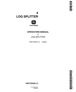 John Deere 4 Log Splitter Operator's Manual (OMTY20502)