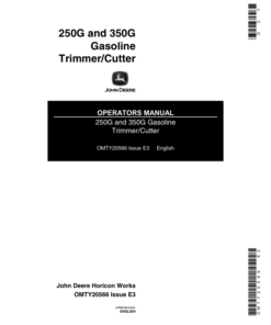 John Deere 250G & 350G Gasoline Trimmer/Cutter (-016000) (Subs with OMM122063) Operator's Manual (OMTY20566)