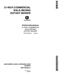 John Deere 21-Inch Commercial Walk-Behind Rotary Mower Operator's Manual (OMTY20589)