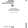 John Deere 225, 325, 375, 500, 650 Portable Alternator Operator's Manual (OMTY20590)