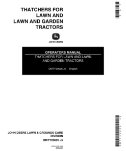 John Deere 38, 46 Thatcher, TY13036 Attachment Operator's Manual (OMTY20626)