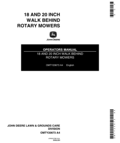 John Deere 18, 20-Inch Walk-Behind Rotary Mowers (300001-) Operator's Manual (OMTY20673)