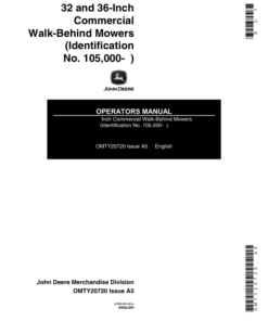 John Deere 32-, 36-In. Commercial Walk-Behind Mowers Operator's Manual (OMTY20720)