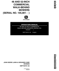 John Deere 48-, 52-Inch Commercial Walk-Behind Mowers Operator's Manual (OMTY20721)