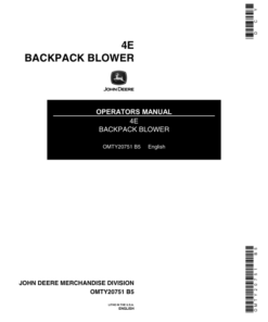 John Deere 4E Power Blower Operator's Manual (OMTY20751)